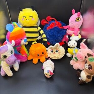 Plush Lot/Bundle/Rainbow Animal/Bee/Cow/Pig